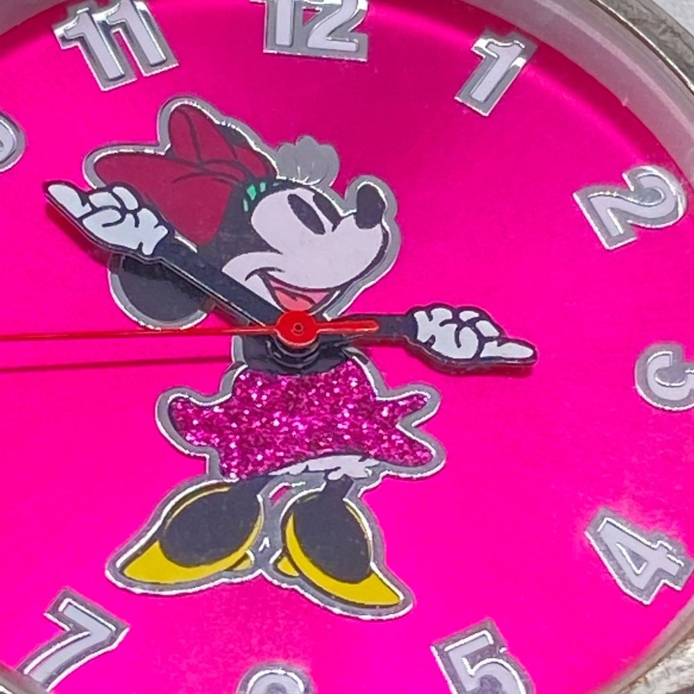 Watch Minnie Mouse Accutime for Disney Pink Dial Pink Polka Dot Enamel Stretch B